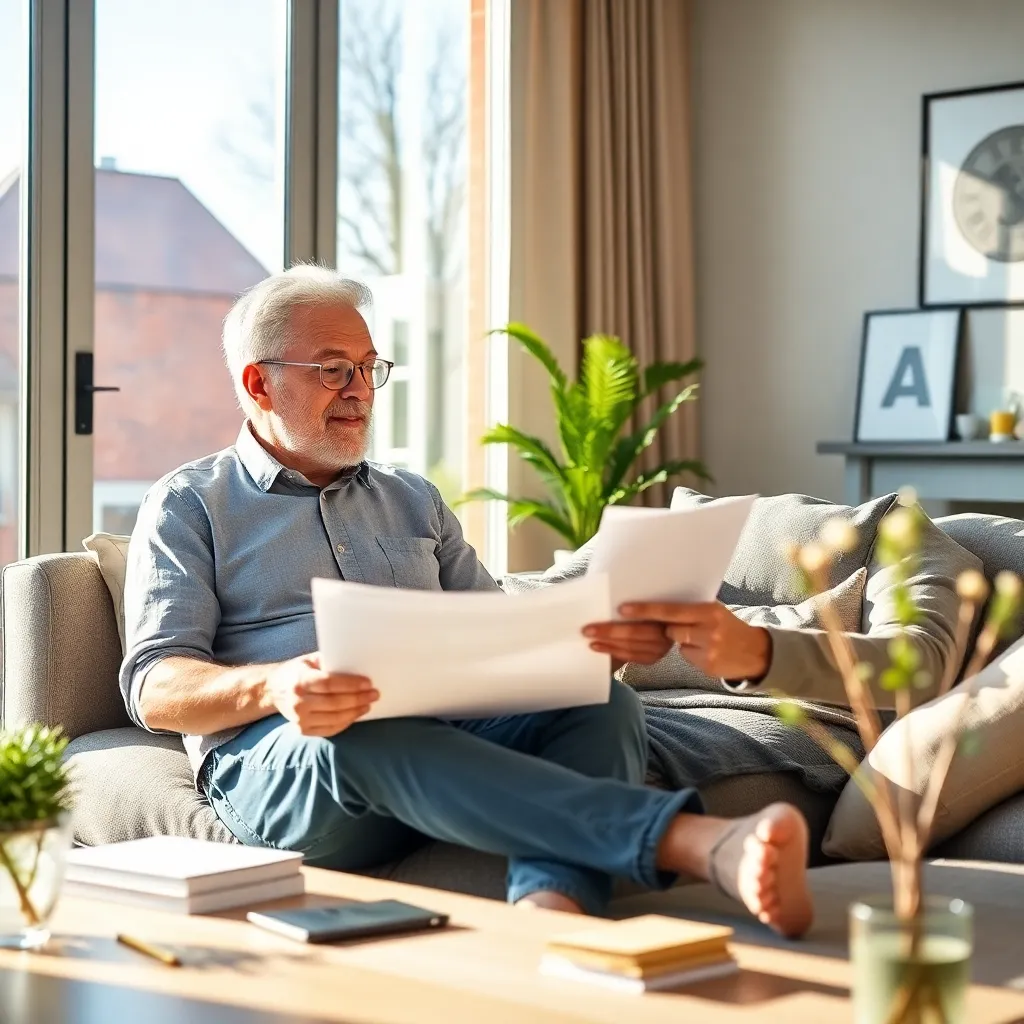Persoon die financiële planning doet met laptop, rekenmachine en notitieboek